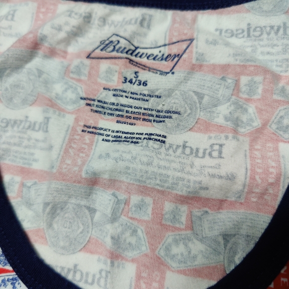 Budweiser Men's Tank Top Size Small 34/36 - Picture 7 of 7